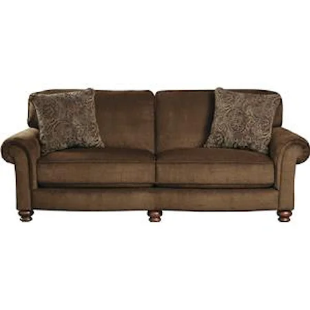 Traditional Sofa with Rolled Arms